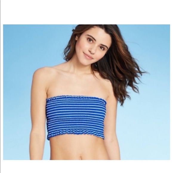 Blue with white stripes bikini - Picture 2 of 5